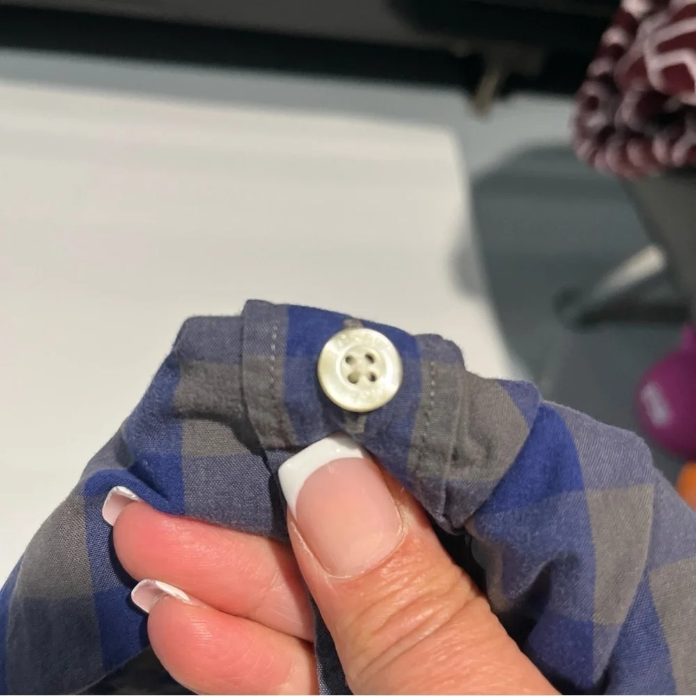 J. Crew Casual Blue and Black Button Down Shirt